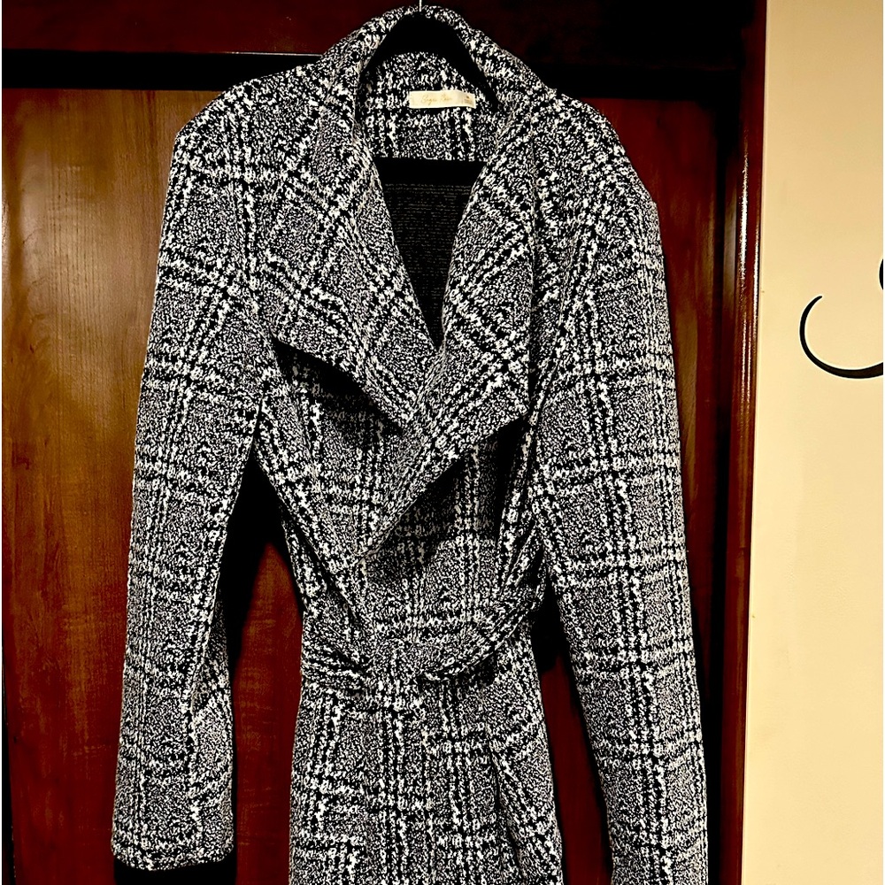 Black and white light overcoat